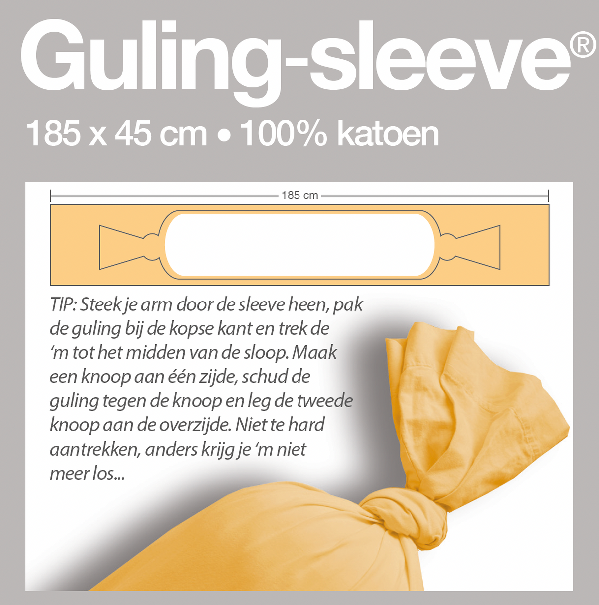 GulingBasic sleeve voor rolkussen, afneembare hoes